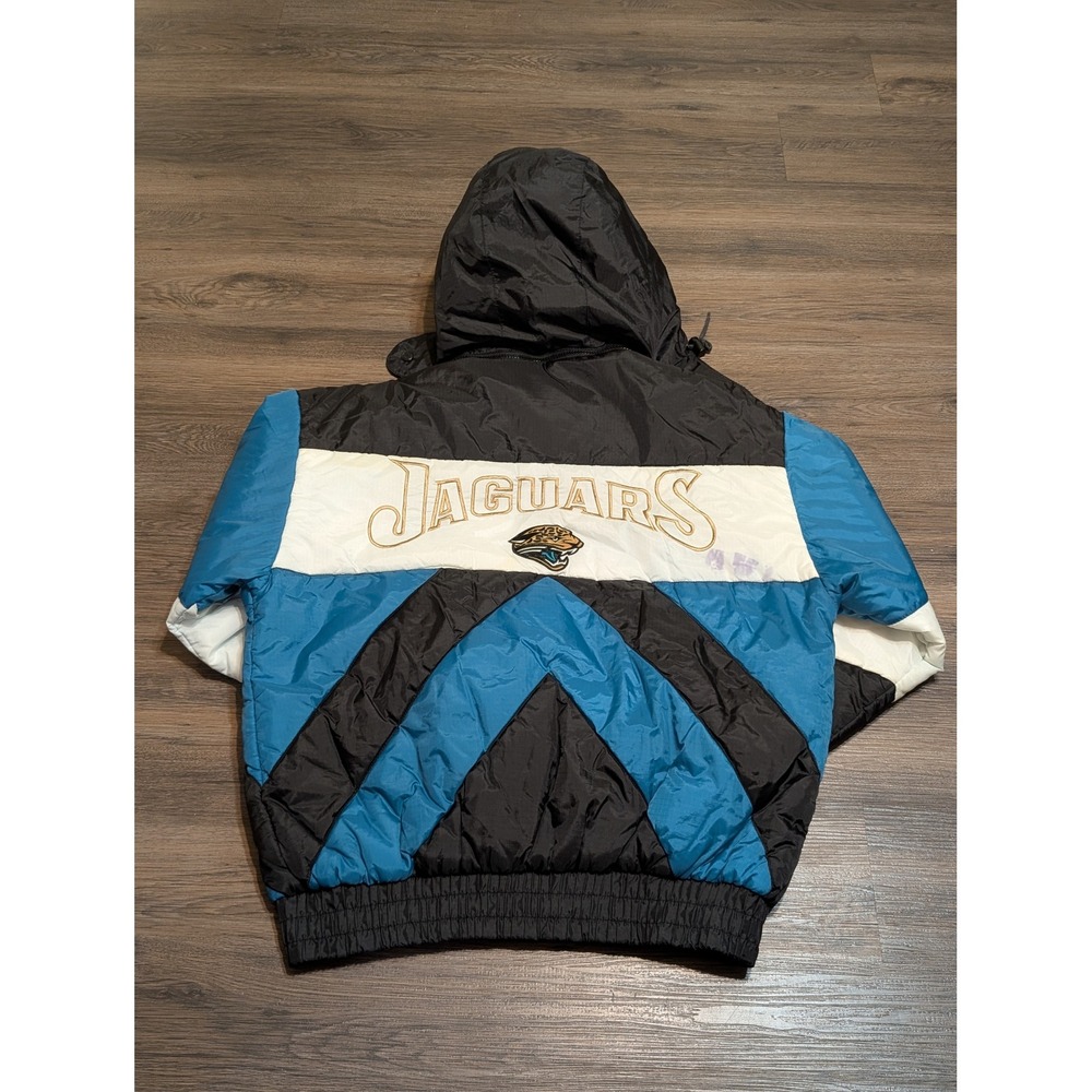 Vintage Pro Player Jacksonville Jaguars NFL Puffer Jacket Mens Medium Teal Black